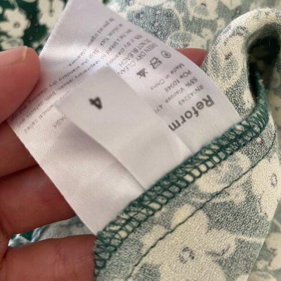 Reformation Hunt Dress in Cilantro Sz 4 - Picture 4 of 4